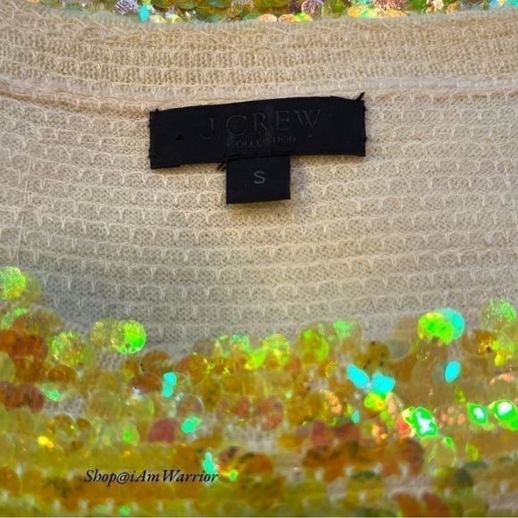 J.Crew Collection neon yellow ombre sequin merino wool sweater *shop@iamwarrior - Picture 14 of 15